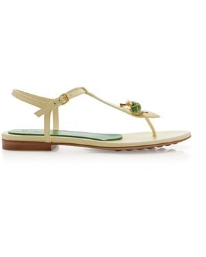 Bottega Veneta Rana Bamboo-Detailed Leather Sandals - Yellow