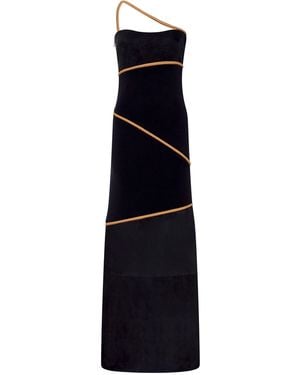 Gabriela Hearst Tibor Suede Maxi Dress - Blue