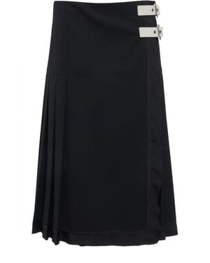 Jil Sander Wool Midi Skirt - Black
