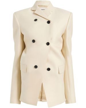 KHAITE Rolo Draped Wool-Silk Cady Jacket - Natural