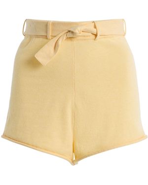 La Porte French Cotton-Cashmere Hot Shorts - Natural