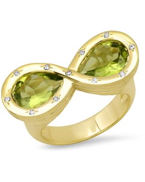 Sig Ward 14K Peridot And Diamond Infinity Ring - Metallic