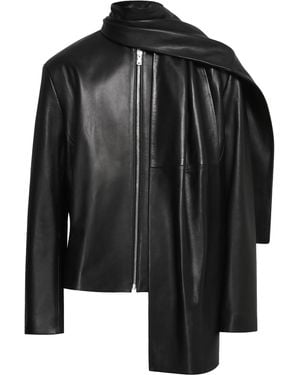 Nour Hammour Layla Shawl Collar Lambskin Jacket - Black