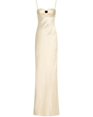 Bevza Satin Bustier Maxi Dress - White
