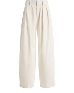 Kallmeyer Joel Pleated Cotton-Poplin Trousers - White