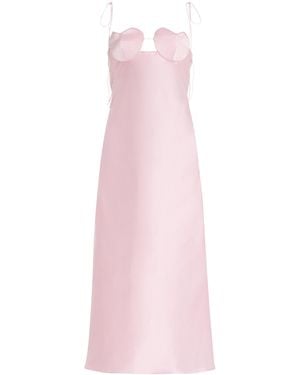 Anna October Amur Satin Midi Dress - Pink