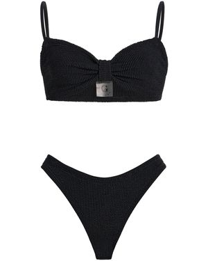 Hunza G Alicia Seersucker Bikini - Black