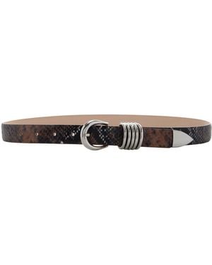 DEHANCHE Hollyhock Snake-Effect Leather Belt - Multicolour