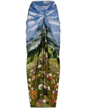 Agua Bendita Lavanda Midi Pareo - Blue