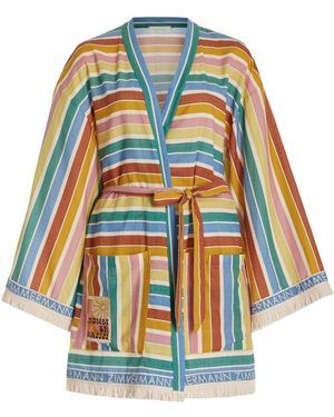 Zimmermann Everley Striped Cotton Robe - Multicolour