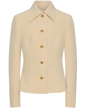 OSSOU Claudia Buttoned Blazer - Natural