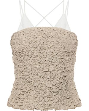 TG Botanical Lisa Textured Linen-Blend Tube Top - Natural