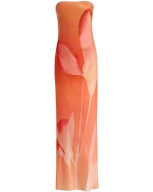 Significant Other Mora Strapless Crepe Maxi Dress - Orange