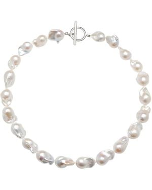 AGMES Baroque Freshwater Pearl Necklace - White