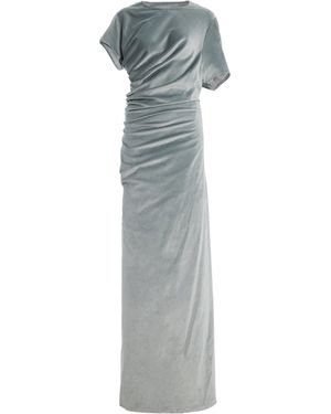 Colleen Allen Spiral Column Cotton Velvet Dress - Grey