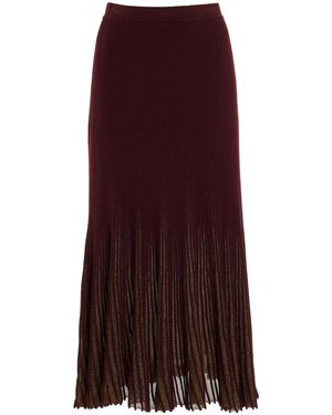 Ulla Johnson Vera Pleated Sunburst-knit Midi Skirt - Purple