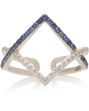 TULLIA 14K; Sapphire And Diamond Ring - Blue