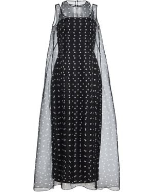 Emilia Wickstead Selina Polka-Dot Taffeta Midi Dress - Black