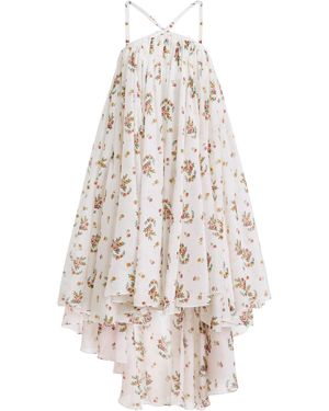 Franchise Diana Cotton-Blend High-Low Dress - White