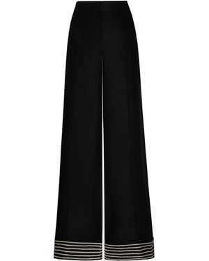 ANDRES OTALORA Tu Sutileza Embroidered Linen Pants - Black