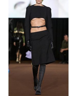 Mugler Low-Rise Knee-Length Pencil Skirt - Black