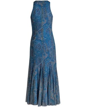 Etro Pleated Midi Dress - Blue
