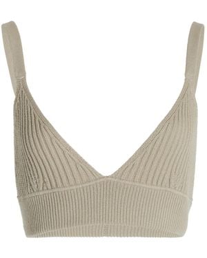 Michael Kors Ribbed Cashmere Bra - Grey
