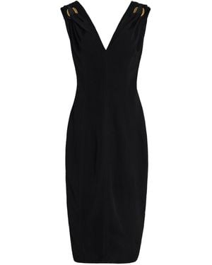 Bottega Veneta Gathered Hardware-Detailed Linen Midi Dress - Black