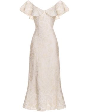 Agua Bendita Izote Flora Linen Maxi Dress - Natural