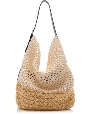 TOTEME Belted Woven Raffia Tote Bag - Natural