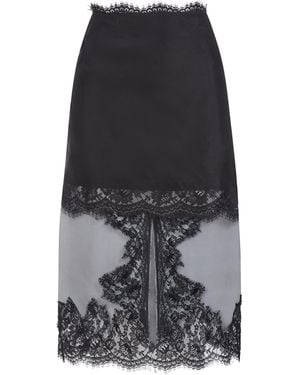 Aje. Ophelia Silk Lace Midi Skirt - Black