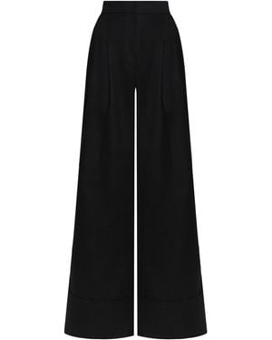 ANDRES OTALORA Encontrarte High-Rise Linen Flare Trousers - Black