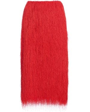 Dries Van Noten Sokna Fringed Midi Skirt - Red
