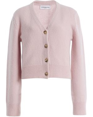 Brandon Maxwell The Sloane V-Neck Cashmere-Silk Cardigan - Pink