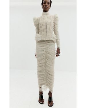 De La Vali Thalassa Gathered Tulle Maxi Skirt - Natural