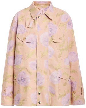 Ulla Johnson Eaton Printed Cotton Cargo Jacket - Pink