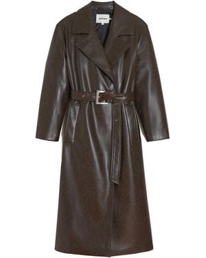 Apparis Tate Recycled Leather Trench Coat - Brown