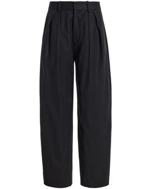 Kallmeyer Joel Pleated Wool-Blend Wide-Leg Pants - Black