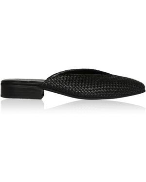 Bembien Faye Woven Leather Mules - Black