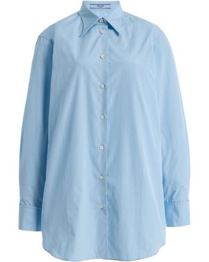 Prada Crinkled Poplin Shirt - Blue