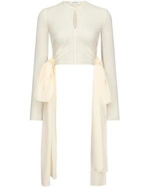 Alaïa Bow-Detailed Jersey Blouse - White