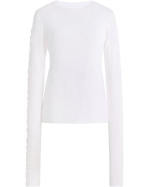 Birrot Line Cotton Top - White