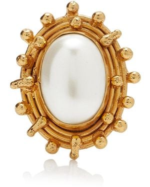 Sylvia Toledano Stone Dots 22k Gold-plated Pearl Ring - Metallic