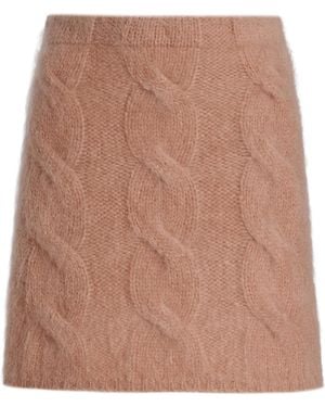 By Malene Birger Elliota Cable-Knit Mohair-Wool Mini Skirt - Natural