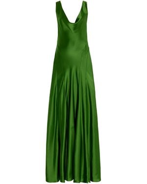 Anna Quan Keira Draped Satin Maxi Dress - Green