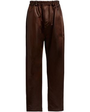 Niccolò Pasqualetti Slim Nylon Satin Straight-Leg Trousers - Brown