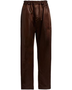 Niccolò Pasqualetti Slim Nylon Satin Straight-Leg Pants - Brown