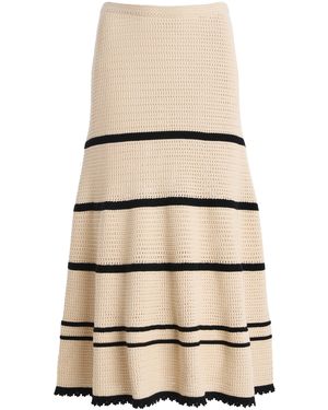 Ulla Johnson Leyna Striped Knit Midi Skirt - Natural