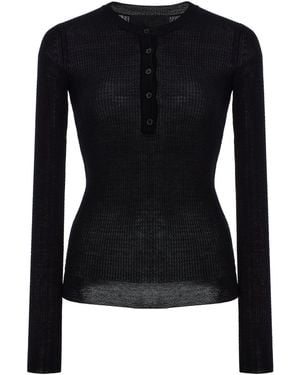 Nili Lotan Bijoux Wool-Silk Jumper - Black