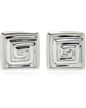 Louis Abel Uzu Square Recycled Sterling Silver Earrings - Metallic